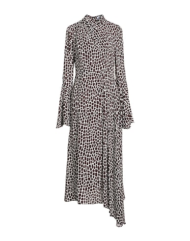 MSGM Long dress Dark brown 100% Viscose, Polyester