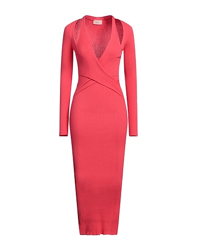 VICOLO Midi dress Coral 72% Viscose, 28% Polyester
