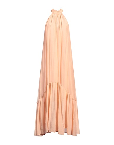 SEMICOUTURE Long dress Apricot 69% Cotton, 31% Silk