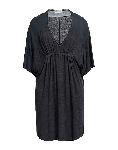 ROBERTO COLLINA Short dress Midnight blue 50% Cotton, 48% Linen, 2% Elastane