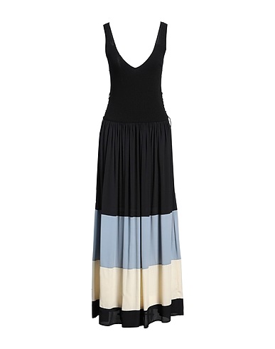 SFIZIO STUDIO Long dress Black 83% Viscose, 17% Polyester, Acetate, Silk