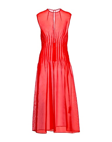 KHAITE Midi dress Tomato red 100% Silk