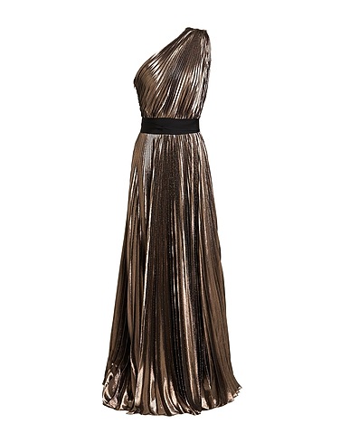 MAX MARA Vestido con un solo hombro Bronce 61% Seda, 39% Fibra metálica
