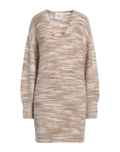 NUDE Short dress Beige 48% Wool, 26% Mohair wool, 24% Polyamide, 2% Elastane