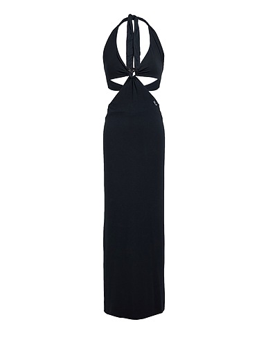 KARL LAGERFELD Long dress Black 64% Modal, 28% Acetate, 8% Elastane