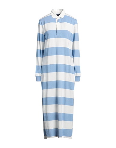 POLO RALPH LAUREN Robe longue Bleu ciel 100% Coton