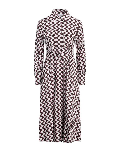 MARELLA Midi dress Dark brown 97% Cotton, 3% Elastane