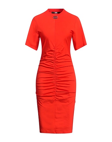 KARL LAGERFELD Midi dress Tomato red 100% Organic cotton