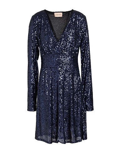 LE TWINS Vestito corto Blu navy 71% Cotone, 25% Poliammide, 4% Elastan