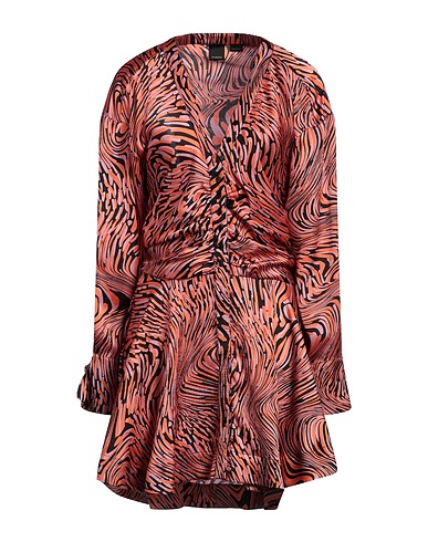 PINKO Shirt dress Coral 99% Polyester, 1% Elastane