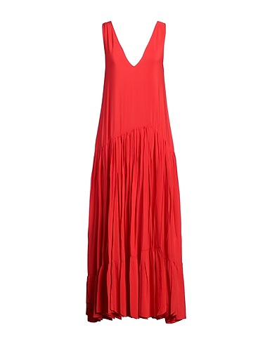 JUCCA Long dress Tomato red 69% Acetate, 31% Silk
