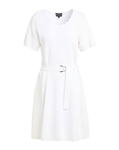 EMPORIO ARMANI Short dress BIANCO 63% Viscose, 37% Polyamide, Elastane