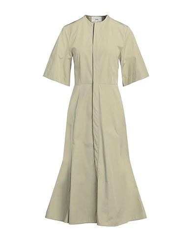 AMI ALEXANDRE MATTIUSSI Midi dress Sage green 100% Cotton