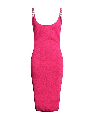 VERSACE Midi dress Fuchsia 91% Viscose, 7% Polyamide, 2% Elastane