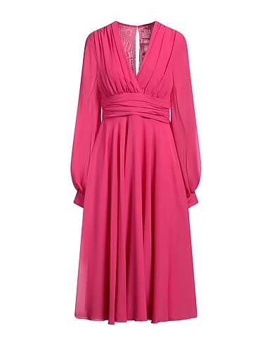 ATELIER LEGORA Midi dress Fuchsia 75% Polyamide, 25% Viscose