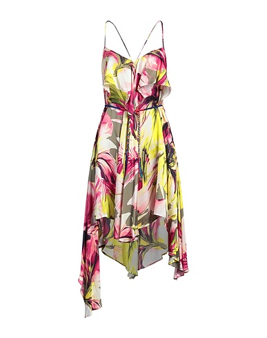 MANILA GRACE Midi dress Lime green 100% Viscose, Polyester