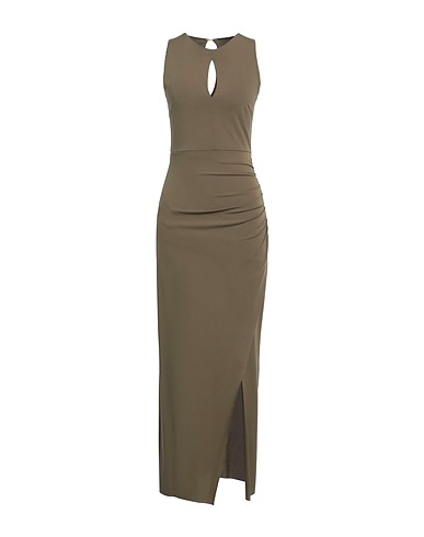 KAOS Long dress Military green 75% Acetate, 18% Polyamide, 7% Elastane