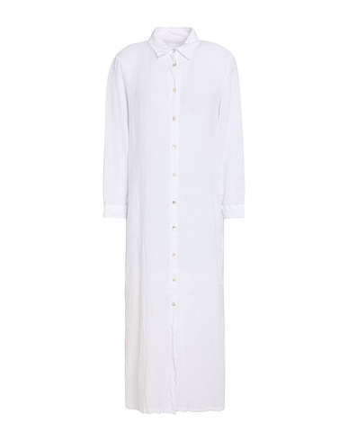 120% LINO Vestido camisero Blanco 100% Lino