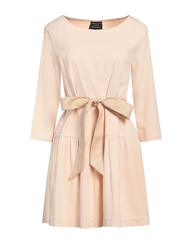 ALESSIA SANTI Short dress Beige 57% Cotton, 40% Viscose, 3% Elastane