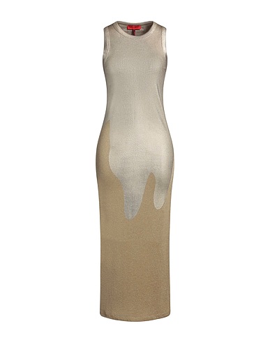 MAX&Co. Long dress Gold 50% Viscose, 31% Polyester, 16% Metallic fiber, 3% Elastane