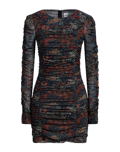 GANNI Elegant dress Blue 91% Polyamide, 9% Elastane