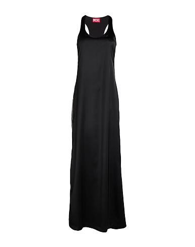 DIESEL Long dress Black 96% Polyester, 4% Elastane, Rayon, Cotton