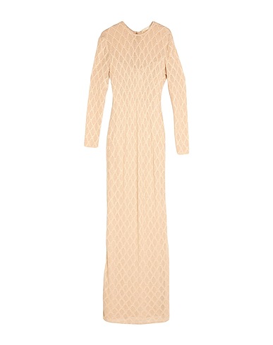ALMA SANCHEZ Long dress Sand 90% Viscose, 10% Lurex®