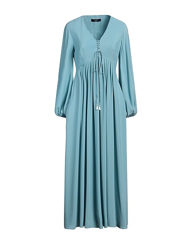 WEEKEND MAX MARA Long dress Turquoise 69% Acetate, 31% Silk