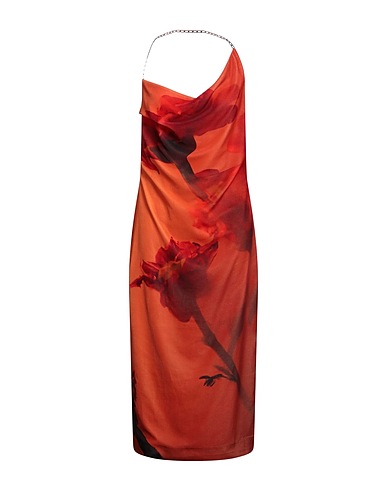 STINE GOYA Midi dress Orange 50% Recycled polyester, 50% Polyester