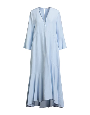 DOROTHEE SCHUMACHER Long dress Sky blue 59% Polyester, 41% Linen