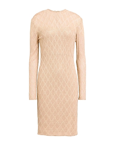 ALMA SANCHEZ Sheath dress Sand 90% Viscose, 10% Lurex®