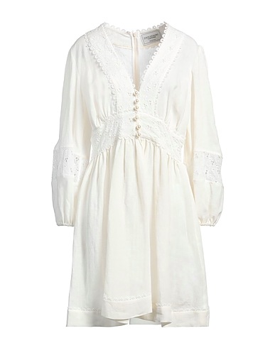 FORTE DEI MARMI COUTURE Short dress White 55% Viscose, 45% Linen