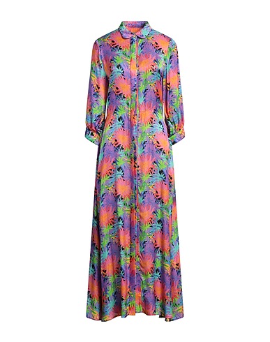 ALESSANDRO ENRIQUEZ Long dress Purple 75% Viscose, 25% Silk