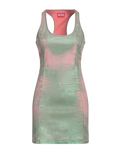 DIESEL Denim dress Green 98% Cotton, 2% Elastane, Polyester