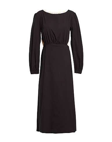 LIVIANA CONTI Midi dress Black 64% Cotton, 31% Polyamide, 5% Elastane