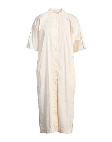 LIVIANA CONTI Midi dress Beige 68% Cotton, 28% Polyamide, 4% Elastane
