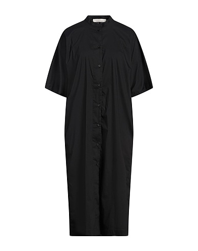 LIVIANA CONTI Midi dress Black 68% Cotton, 28% Polyamide, 4% Elastane