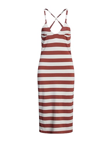 LIVIANA CONTI Midi dress Brown 65% Viscose, 35% Polyamide