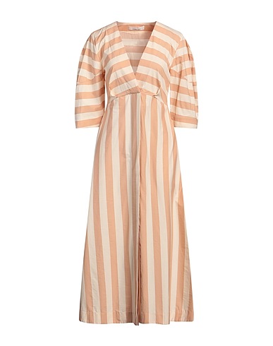 LIVIANA CONTI Long dress Beige 68% Cotton, 28% Polyamide, 4% Elastane