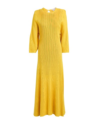 LIVIANA CONTI Long dress Yellow 84% Cotton, 16% Polyamide