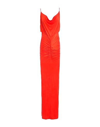 ELISABETTA FRANCHI Long dress RED CARPET Orange 92% Cupro, 8% Elastane