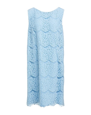 URIC Midi dress Sky blue 66% Cotton, 33% Polyamide, 1% Other Fibres