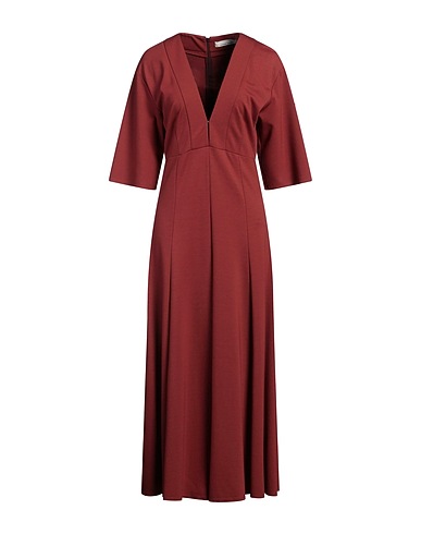 LIVIANA CONTI Long dress Brown 68% Viscose, 27% Polyamide, 5% Elastane
