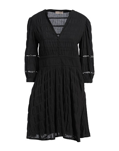 PUROTATTO Kurzes Kleid Schwarz 98% Baumwolle, 2% Elastan