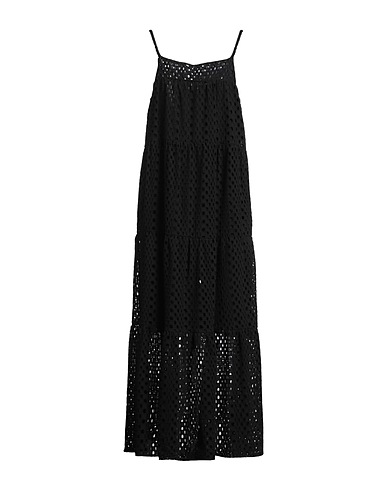 ALPHA STUDIO Vestito lungo Nero 75% Cotone, 25% Poliestere