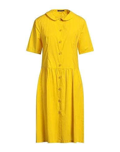 LAURA URBINATI Midi dress Yellow 100% Cotton