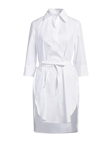 DONDUP Hemdkleid Weiß 100% Baumwolle