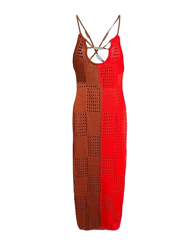 ANDERSSON BELL Midi dress Brown 45% Linen, 35% Acrylic, 20% Nylon