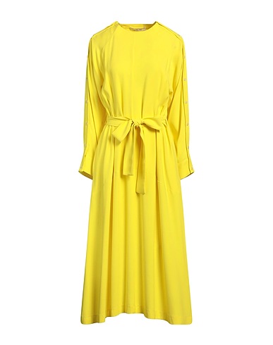 LIVIANA CONTI Midi dress Yellow 53% Viscose, 47% Acetate