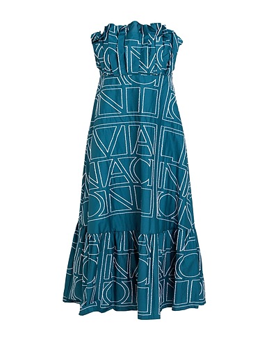 LIVIANA CONTI Midi dress Deep teal 68% Cotton, 28% Polyamide, 4% Elastane